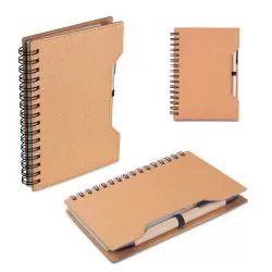 Bloco/ Caderno A6 Capa Ecológica Sem Pauta com Caneta Personalizado 