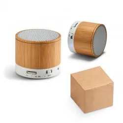 Caixa de Som Bluetooth em Bambu Personalizada para Brinde