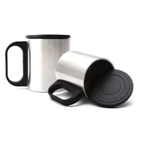 Caneca Metal com Cabo e Tampa Plástica Personalizada para Brinde