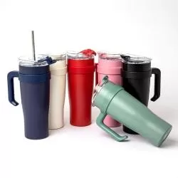Caneca Térmica com Canudo Personalizada 