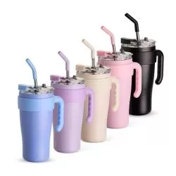 Caneca Térmica com Tampa e Canudo Personalizada 