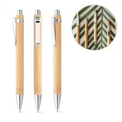 Caneta Esferográfica de Bambu Personalizada 