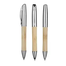 Caneta Metal Bambu Personalizada 