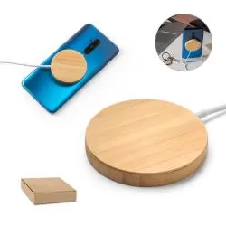 Carregador Magnético por Indução Super-rápido em Bambu 15 W Personalizado 