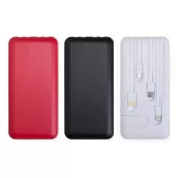 Carregador Portátil Power Bank 10.000mAh com Lanterna e Multissaídas Personalizado para Brinde