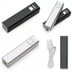 Carregador Power Bank Bateria Slim Tubo Metal  USB Personalizado 