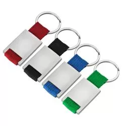 Chaveiro de metal retangular e Nylon Personalizado para Brinde