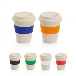 Copo Ecológico de Viagem com Tira em Silicone Personalizado para Brinde