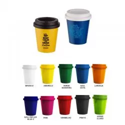 Copo Plástico para Café com Tampa Personalizado para Brinde