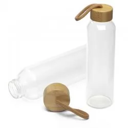 Garrafa de vidro 600 ml com Tampa de Bambu Personalizada 