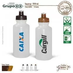 Garrafa Squeeze Ecológico com Tampa Rosqueável Personalizada 