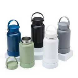 Garrafa Squeeze Metal Térmico com Alça de Silicone Personalizada 