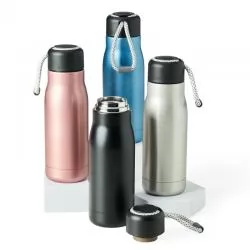 Garrafa Squeeze Metal Térmico com Corda de Transporte Personalizada 