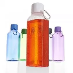 Garrafa Squeeze Plástico com Tampa Rosqueável e Mosquetão Personalizada 