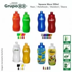 Garrafa Squeeze Plástico com Tampa Rosqueável Personalizada 