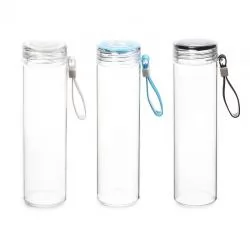 Garrafa Squeeze Vidro com Alça em Silicone Personalizada 
