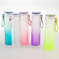 Garrafa Squeeze Vidro Jateado Bicolor Personalizada para Brinde