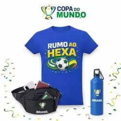 Kit Carnaval e Copa do Mundo/ Vai Brasil 3 peças Personalizado 