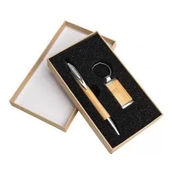 Kit Escritório 2 Peças Bambu Personalizado 