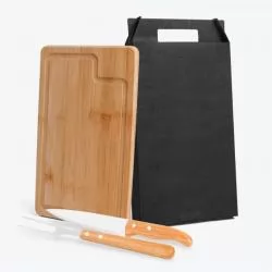 Kit Para Churrasco Em Bambu 3pçs Personalizado 