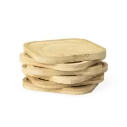 Kit Porta-Copos Bambu com 6 Peças Personalizado para Brinde