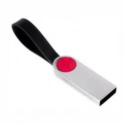 Pen Drive Metal com Detalhe Circular Vermelho 4GB Personalizado 