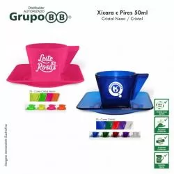 Xícara e Pires Plástico Personalizada para Brinde